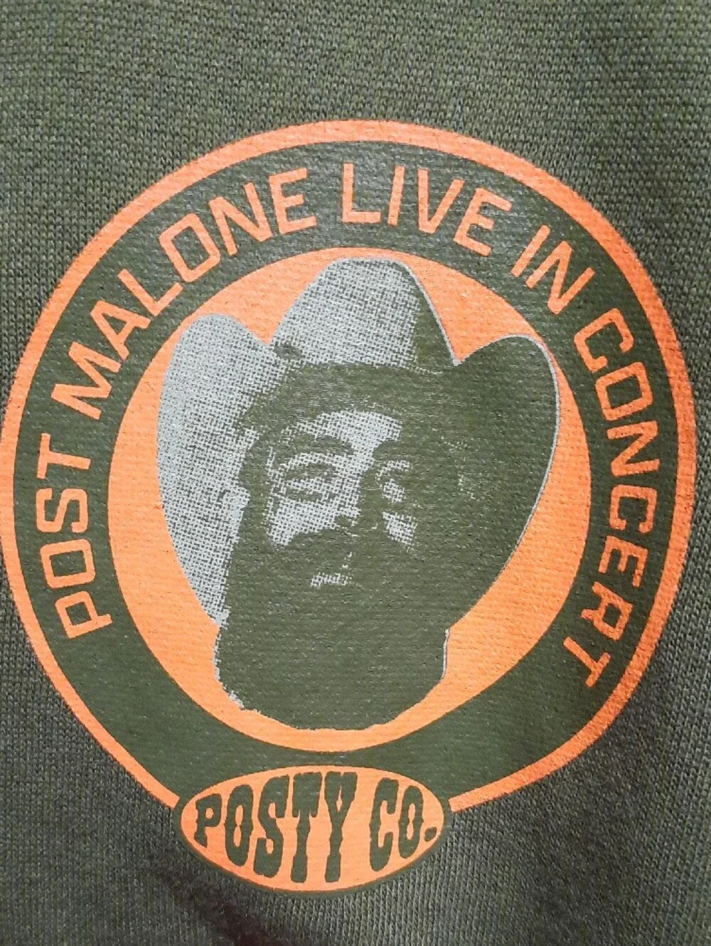 Post Malone Olive Green Graphic Zip Hoodie Jacket